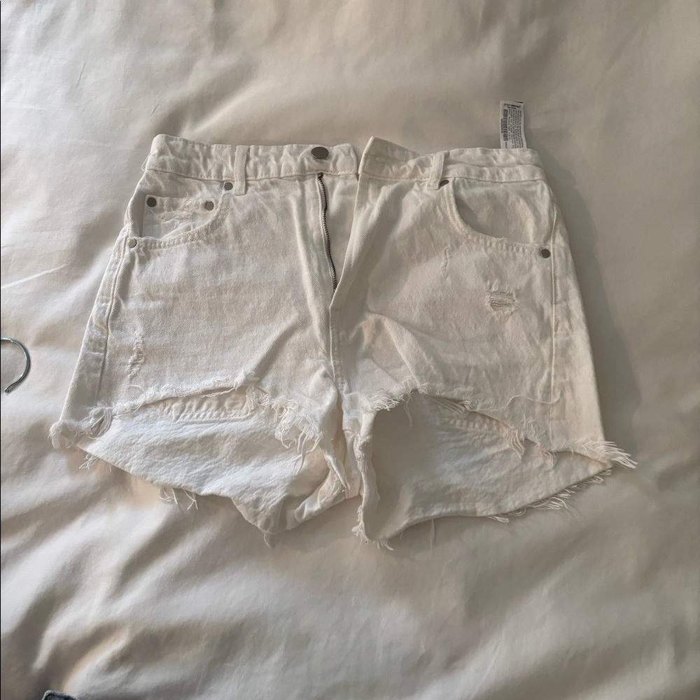 Zara White Jean Shorts